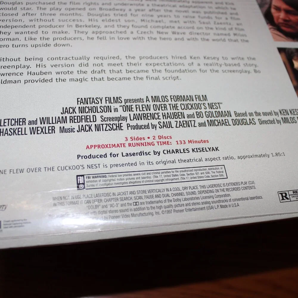 3/$118❤️new ONE FLEW OVER THE CUCKOO'S NEST Pioneer Special Edition 2-Laserdisc - Picture 4 of 8